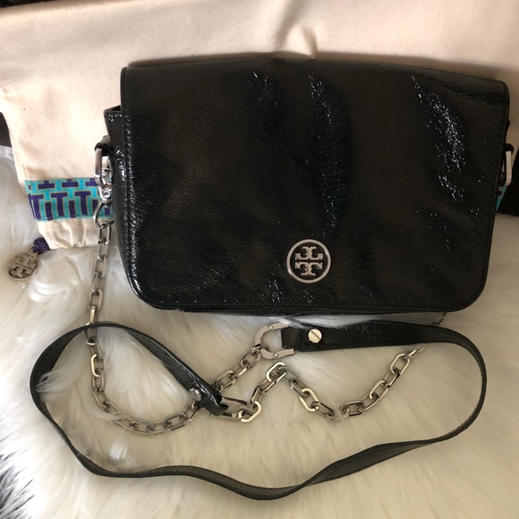 Tory Burch Handbags - Tory Burch Black crossbody bag purse silver logo